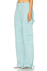 Moschino Jeans Cargo Pant in Light Blue, view 3, click to view large image.