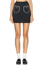 Moschino Jeans Mini Skirt in Multi Grey, view 1, click to view large image.