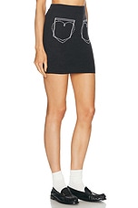 Moschino Jeans Mini Skirt in Multi Grey, view 2, click to view large image.