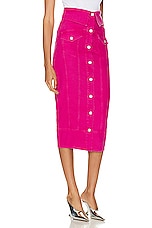 Moschino Jeans Midi Skirt in Fuchsia, view 2, click to view large image.