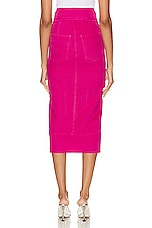 Moschino Jeans Midi Skirt in Fuchsia, view 3, click to view large image.