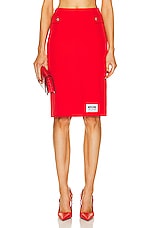 Moschino Jeans Cady Skirt in Red, view 1, click to view large image.
