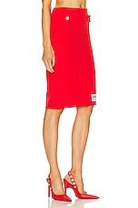 Moschino Jeans Cady Skirt in Red, view 2, click to view large image.