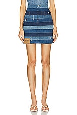 Moschino Jeans Denim Mini Skirt in Fantasy Print, view 1, click to view large image.