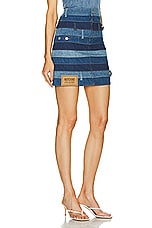 Moschino Jeans Denim Mini Skirt in Fantasy Print, view 2, click to view large image.