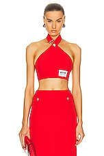 Moschino Jeans Cady Top in Red, view 1, click to view large image.