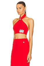 Moschino Jeans Cady Top in Red, view 3, click to view large image.
