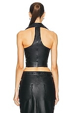 Moschino Jeans Leather Vest in Black, view 4, click to view large image.