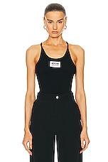 Moschino Jeans Cotton Rib Tank in Black, view 1, click to view large image.