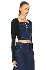 Moschino Jeans Recycled Cotton Rib Top in Fantasy Print Black, view 2, click to view large image.