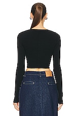 Moschino Jeans Recycled Cotton Rib Top in Fantasy Print Black, view 3, click to view large image.
