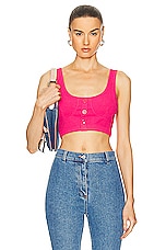 Moschino Jeans Cotton Rib Tank in Fucsia, view 1, click to view large image.