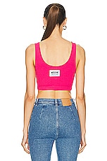 Moschino Jeans Cotton Rib Tank in Fucsia, view 3, click to view large image.