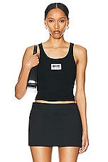 Moschino Jeans Tank Top in Black, view 1, click to view large image.