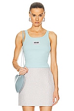 Moschino Jeans Tank Top in Light Blue, view 1, click to view large image.