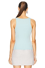 Moschino Jeans Tank Top in Light Blue, view 3, click to view large image.