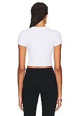 Moschino Jeans Short Sleeve Top in White, view 3, click to view large image.