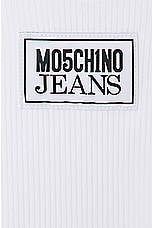 Moschino Jeans Short Sleeve Top in White, view 5, click to view large image.