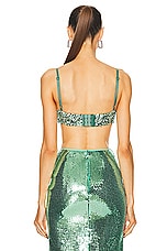 Moschino Jeans Bandeau Top in Green, view 3, click to view large image.