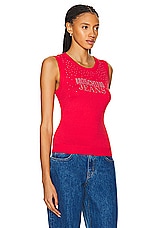 Moschino Jeans Tank Top in Fantasy Print Pink, view 2, click to view large image.