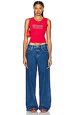 Moschino Jeans Tank Top in Fantasy Print Pink, view 4, click to view large image.