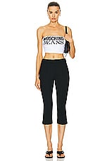 Moschino Jeans Strapless Cropped Top in White, view 4, click to view large image.