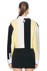 Moschino Jeans Long Sleeve Top in Multi Ivory, view 4, click to view large image.