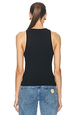 Moschino Jeans Tank Top in Multi Black, view 3, click to view large image.