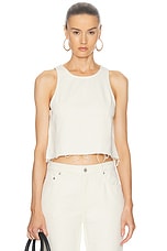 Moschino Jeans Tank Top in Ivory, view 1, click to view large image.