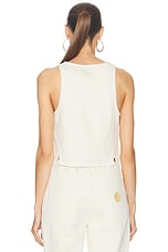 Moschino Jeans Tank Top in Ivory, view 3, click to view large image.