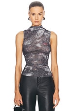 Moschino Jeans Turtleneck Top in Multi, view 1, click to view large image.