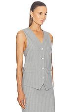 Moschino Jeans Vest Top in Multi Grey, view 2, click to view large image.