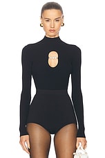 Moschino Jeans Long Sleeve Bodysuit in Black, view 1, click to view large image.