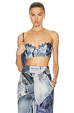 Moschino Jeans Bra Top in Fantasy Print, view 1, click to view large image.