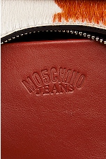 Moschino Jeans Buckle Shoulder Bag in Fantasy Print Brown, view 6, click to view large image.