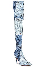 Moschino Jeans Over The Knee Boot in Fantasy Print, view 2, click to view large image.