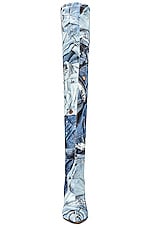 Moschino Jeans Over The Knee Boot in Fantasy Print, view 4, click to view large image.