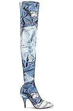 Moschino Jeans Over The Knee Boot in Fantasy Print, view 6, click to view large image.