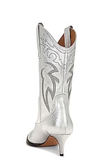 Moschino Jeans Ankle Boot in Fantasy Print Silver, view 3, click to view large image.
