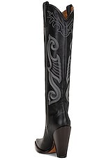 Moschino Jeans Knee High Boot in Fantasy Print Black, view 3, click to view large image.