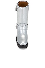 Moschino Jeans Soft Leather Boot in Silver, view 4, click to view large image.