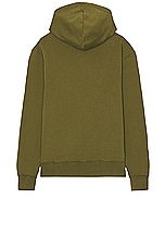 Maison Kitsune Chillax Patch Regular Hoodie in Military Green, view 2, click to view large image.