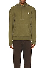 Maison Kitsune Chillax Patch Regular Hoodie in Military Green, view 4, click to view large image.