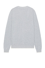 Maison Kitsune Bold Fox Head Patch Cardigan in Grey Melange, view 2, click to view large image.