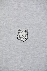 Maison Kitsune Bold Fox Head Patch Cardigan in Grey Melange, view 3, click to view large image.