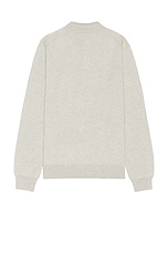 Maison Kitsune Bold Fox Head Patch Polo Jumper in Light Grey Melange, view 2, click to view large image.