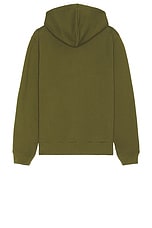 Maison Kitsune Bold Fox Head Patch Comfort Zipped Hoodie in Military Green, view 2, click to view large image.