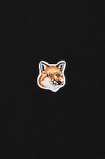 Maison Kitsune Fox Head Patch Classic Tee in Black, view 3, click to view large image.