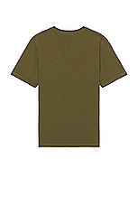 Maison Kitsune Chillax Fox Patch Regular T-shirt in Military Green, view 2, click to view large image.