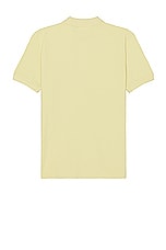 Maison Kitsune Fox Head Patch Regular Polo in Chalk Yellow, view 2, click to view large image.